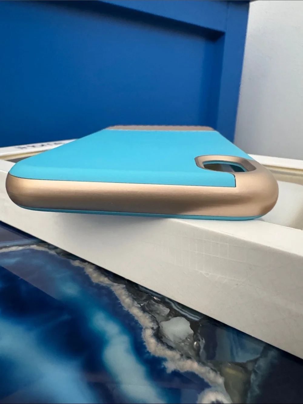 iHome Turquoise and Gold Protective Case for iPhone XR